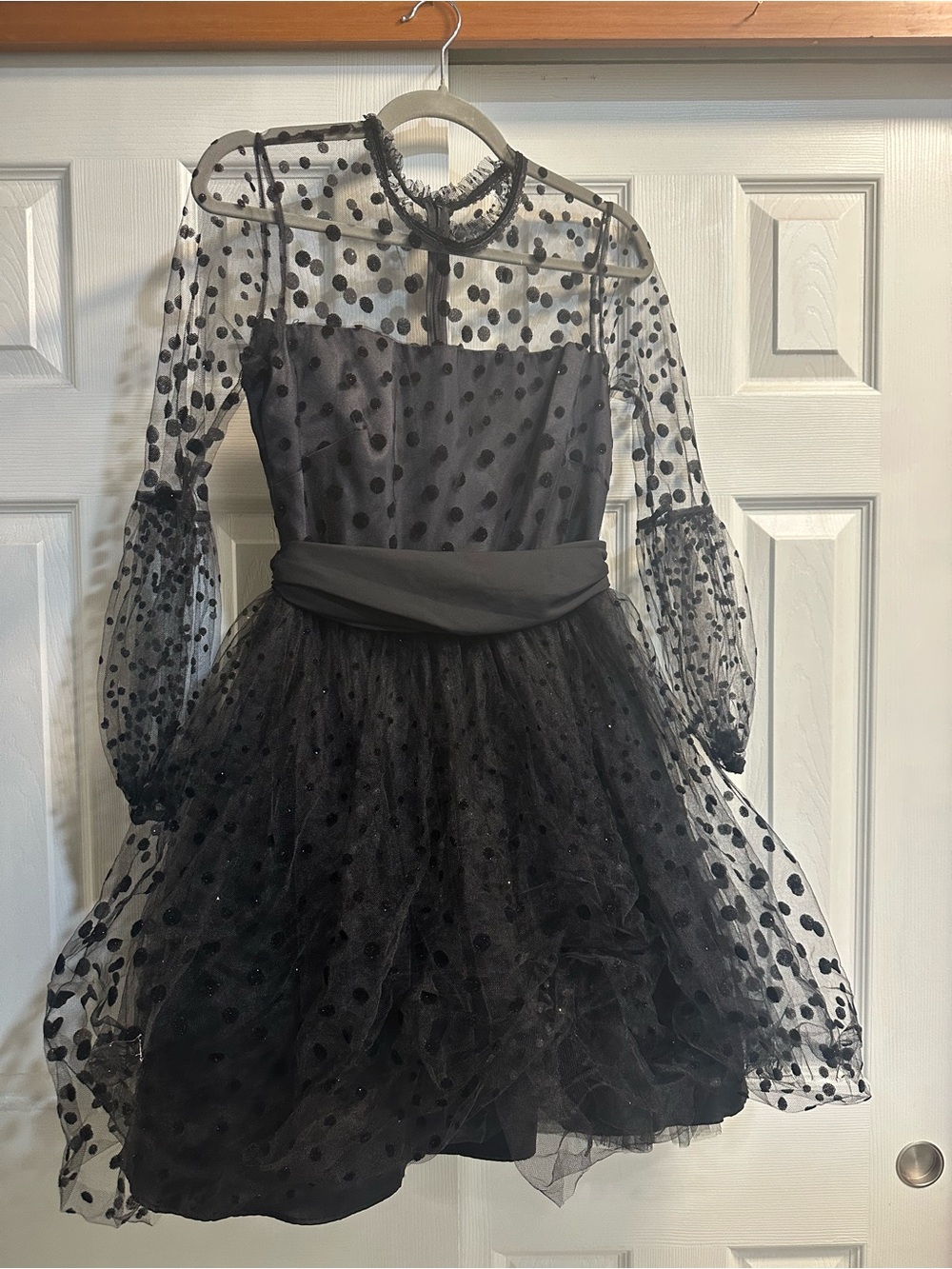 Shoshanna Black Polka Dot Tulle Mini Dress